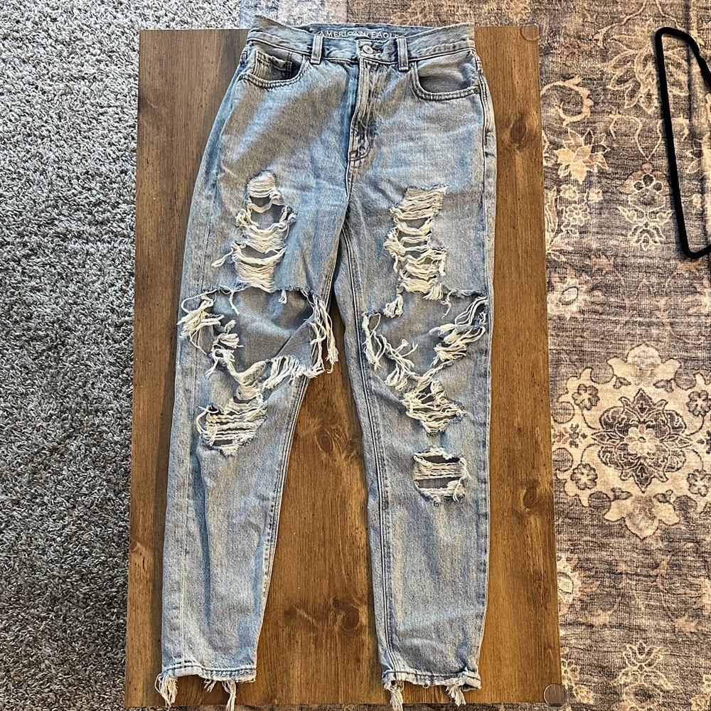 Distressed Light Blue Jeans
